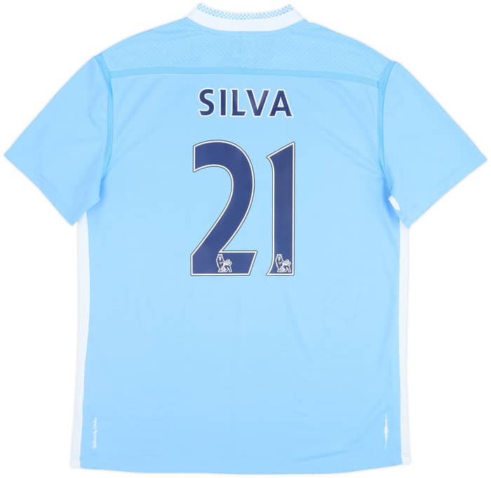 2011-12 Manchester City Home Shirt Silva #21 - 8/10 - (L)