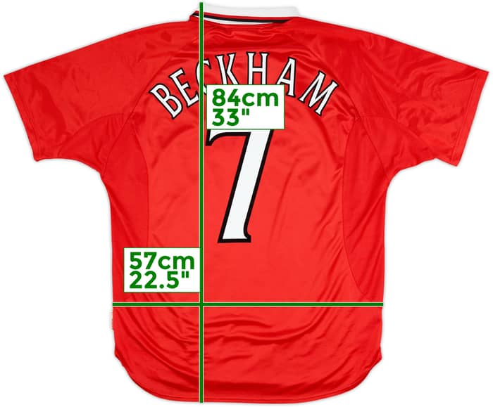 1999-00 Manchester United 'CL Winners' Shirt Beckham #7 - 8/10 - (XL)
