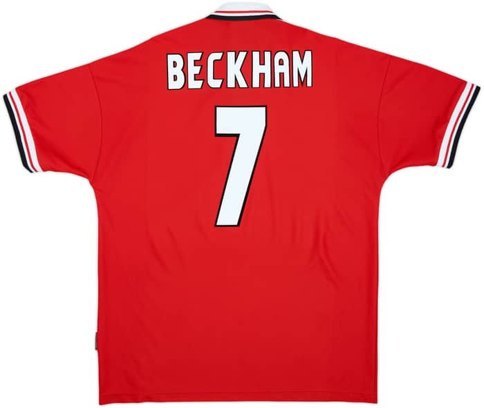 1998-00 Manchester United Home Shirt Beckham #7 - 8/10 - (XL)