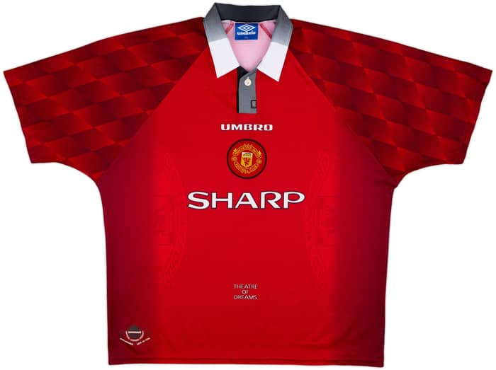 1996-98 Manchester United Home Shirt Cantona #7 - 8/10 - (XXL)