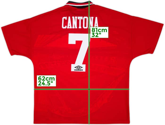 1994-96 Manchester United Home Shirt Cantona #7 - 9/10 - (XXL)