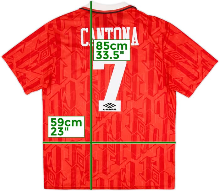 1992-94 Manchester United Home Shirt Cantona #7 - 8/10 - (XL)