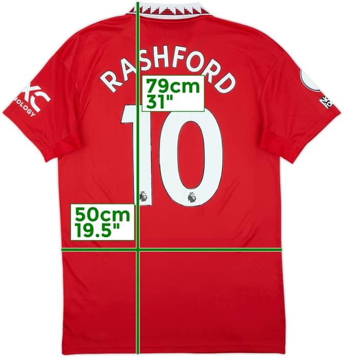 2022-23 Manchester United Home Shirt Rashford #10 - 9/10 - (M)