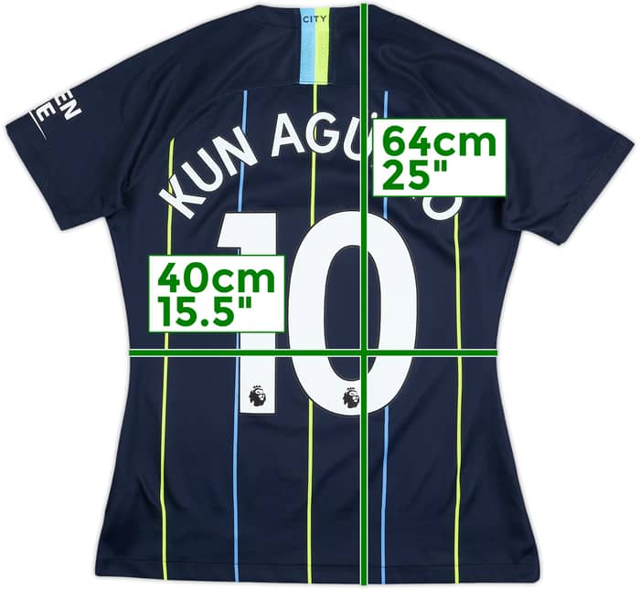 2018-19 Manchester City Away Shirt Aguero #10 - 8/10 - (Women's M)