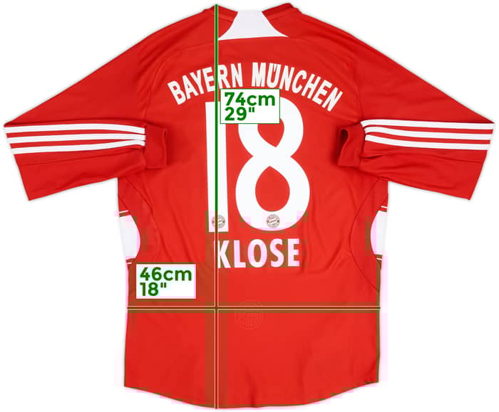 2007-08 Bayern Munich Home L/S Shirt Klose #18 - 7/10 - (S)