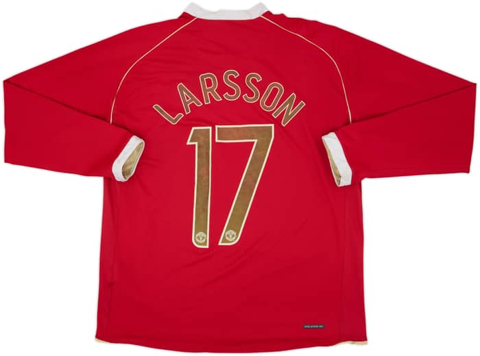 2006-07 Manchester United Home L/S Shirt Larsson #17 - 5/10 - (M)
