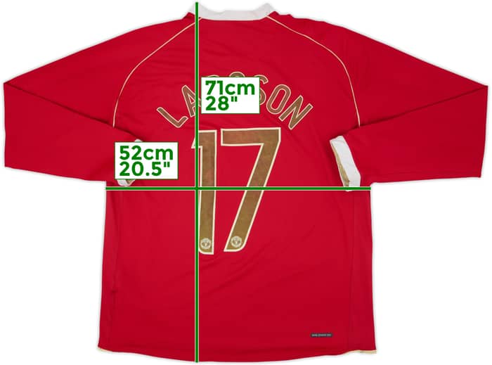 2006-07 Manchester United Home L/S Shirt Larsson #17 - 5/10 - (M)