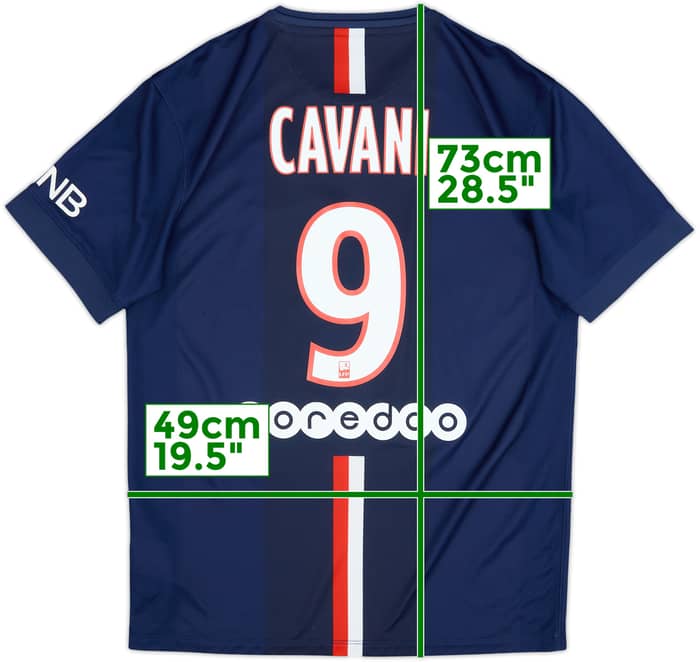 2014-15 Paris Saint-Germain Home Shirt Cavani #9 - 8/10 - (M)