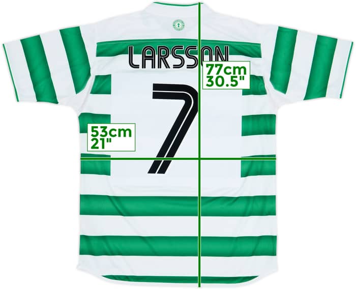 2003-04 Celtic Home Shirt Larsson #7 - 8/10 - (M)