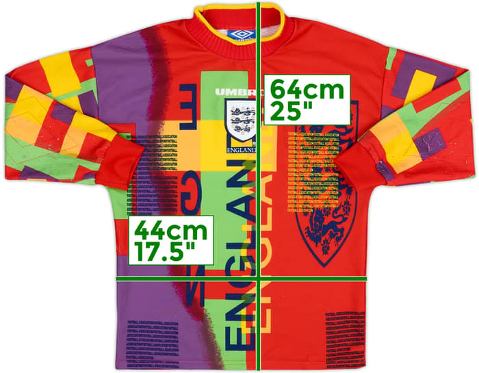 1995-96 England GK Shirt - 6/10 - (L.Boys)