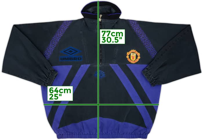 1996-97 Manchester United Umbro 1/4 Zip Drill Top - 6/10 - (XL)