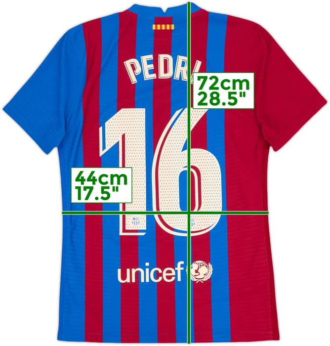 2021-22 Barcelona Authentic Home Shirt Pedri #16 - 10/10 - (S)