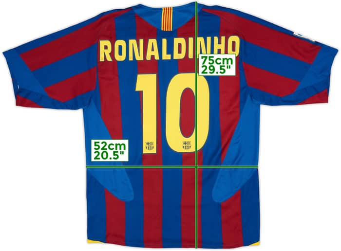 2004-05 Barcelona Home Shirt Ronaldinho #10 - 8/10 - (M)