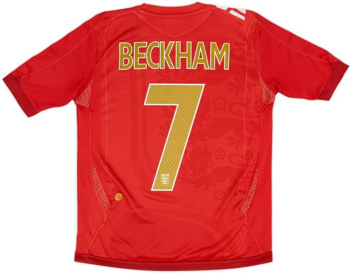 2006-08 England Away Shirt Beckham #7 - 6/10 - (XL.Boys)