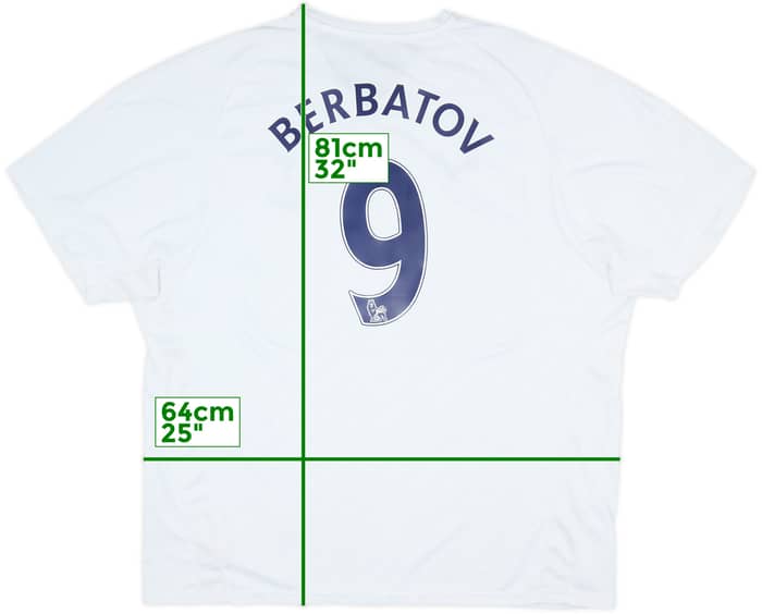 2007-08 Tottenham Home Shirt Berbatov #9 - 8/10 - (3XL)