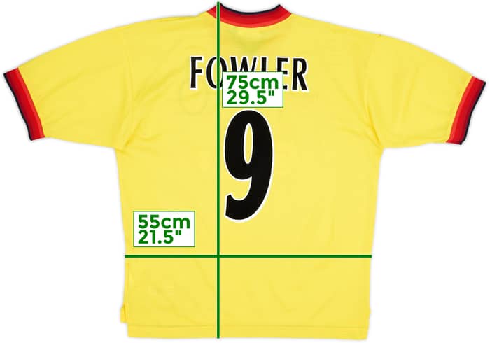 1997-99 Liverpool Away Shirt Fowler #9 - 10/10 - (L)
