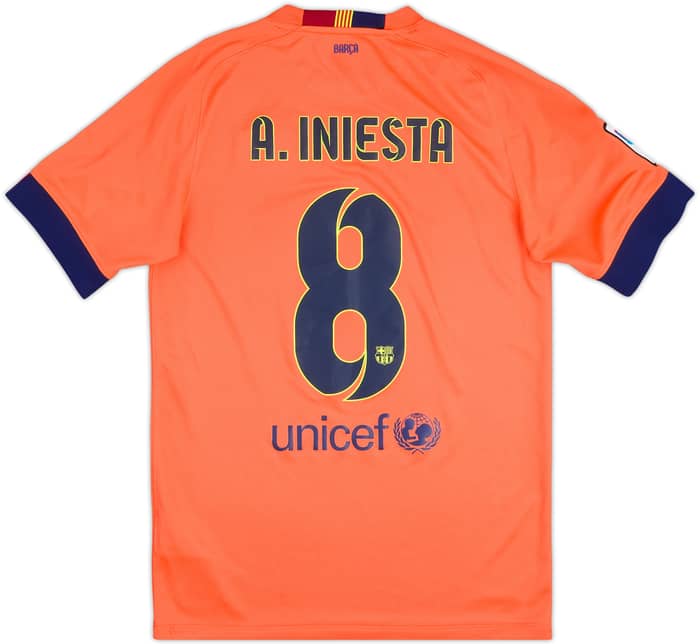 2014-15 Barcelona Away Shirt A.Iniesta #8 - 8/10 - (S)