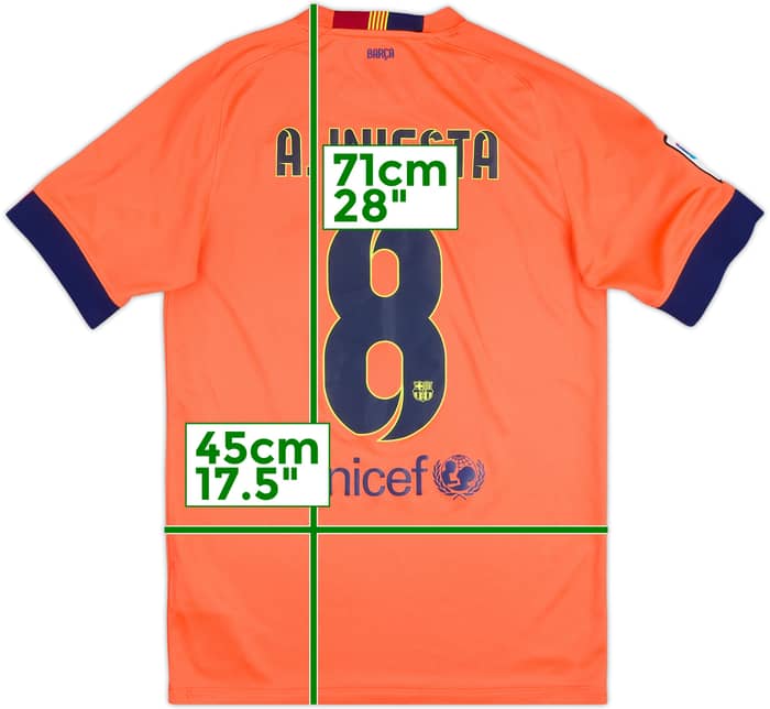 2014-15 Barcelona Away Shirt A.Iniesta #8 - 8/10 - (S)