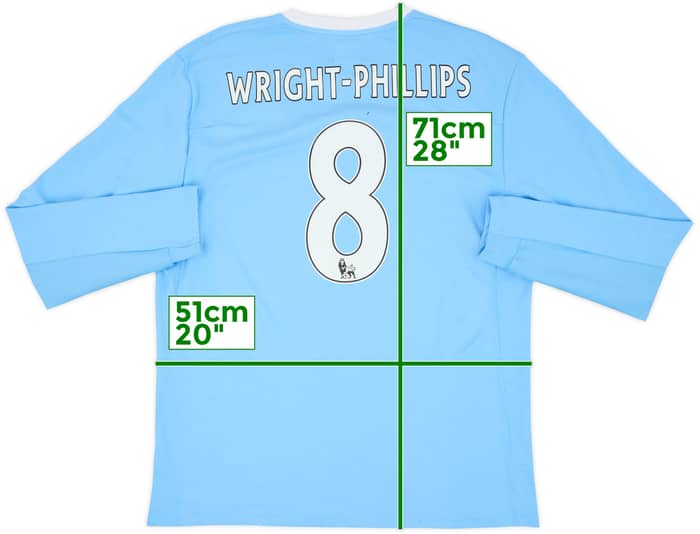 2009-10 Manchester City Home L/S Shirt Wright-Phillips #8 - 8/10 - (L)