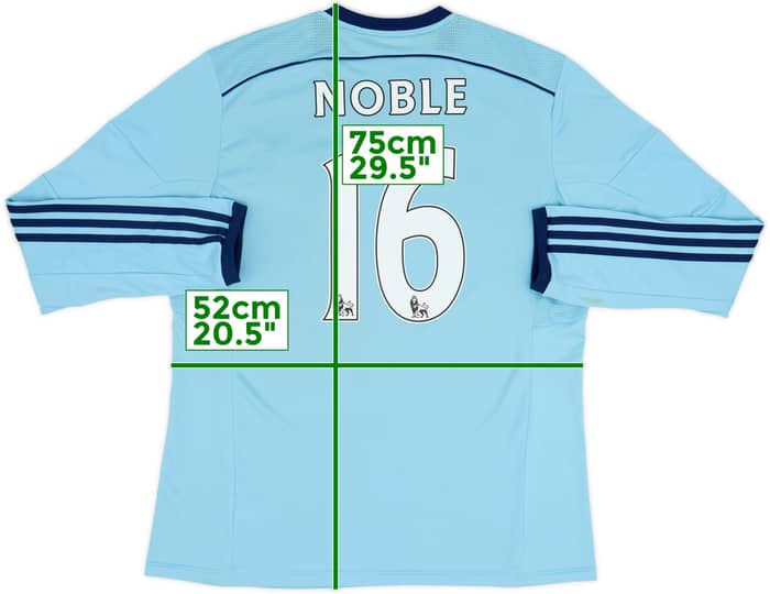 Camiseta de visitante de manga larga del West Ham 2014-15 Noble #16 - 6/10 - (L)