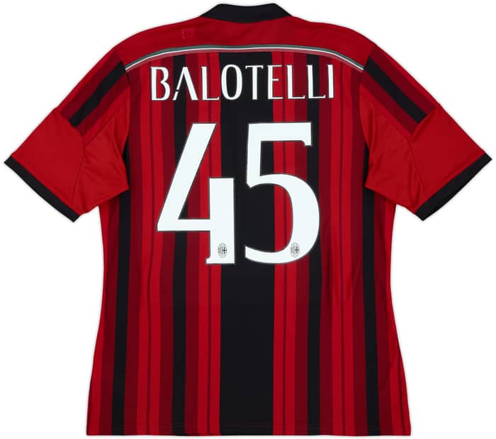 2015-16 AC Milan Home Shirt Balotelli #45 - 7/10 - (L)