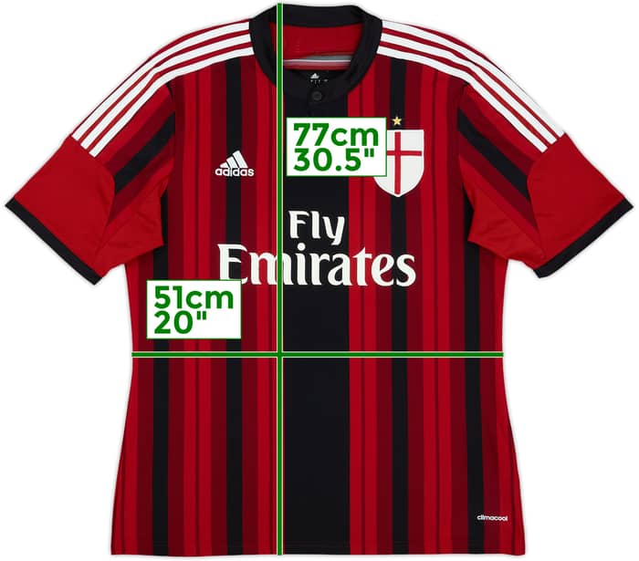 2015-16 AC Milan Home Shirt Balotelli #45 - 7/10 - (L)