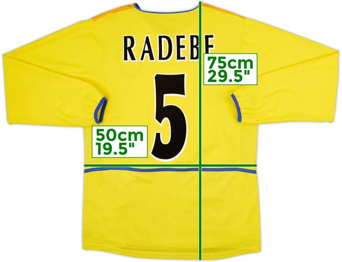 2002-03 Leeds United Away L/S Shirt Radebe #5 - 8/10 - (S)