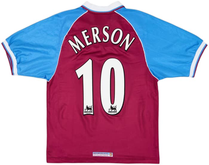 1998-99 Aston Villa Home Shirt Merson #10 - 8/10 - (S)