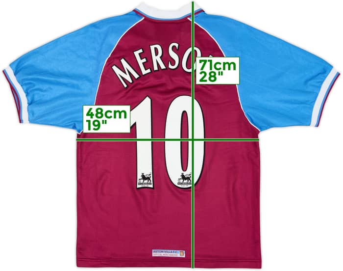1998-99 Aston Villa Home Shirt Merson #10 - 8/10 - (S)