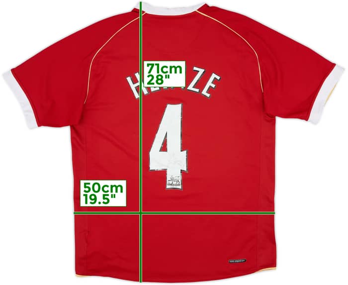 2006-07 Manchester United Camiseta Local Heinze #4 - 6/10 - (M)