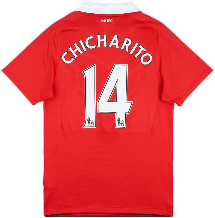 2010-11 Manchester United Home Shirt Chicharito #14 - 9/10 - (S)