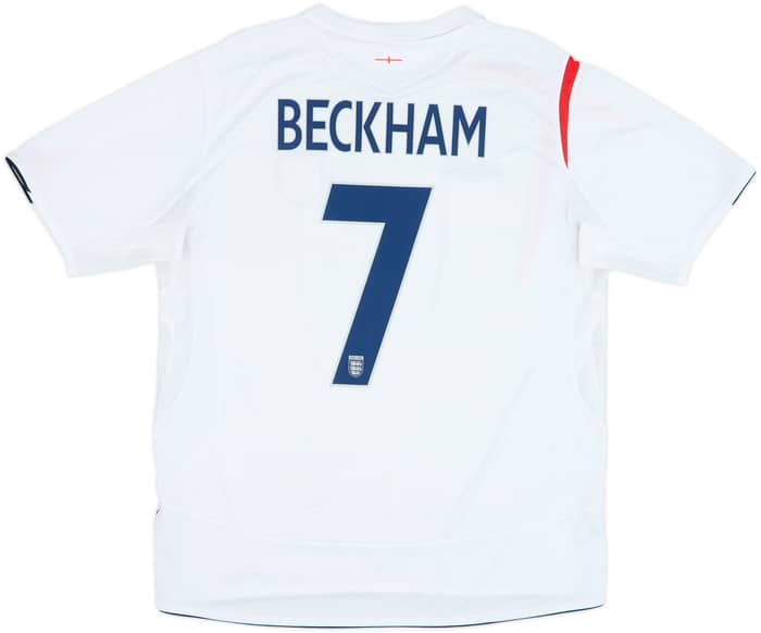 2005-07 England Home Shirt Beckham #7 - 6/10 - (XL)