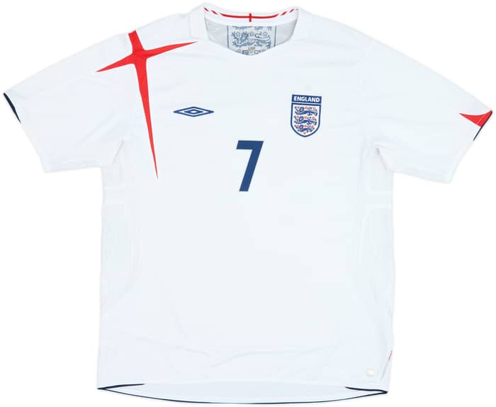 2005-07 England Home Shirt Beckham #7 - 6/10 - (XL)