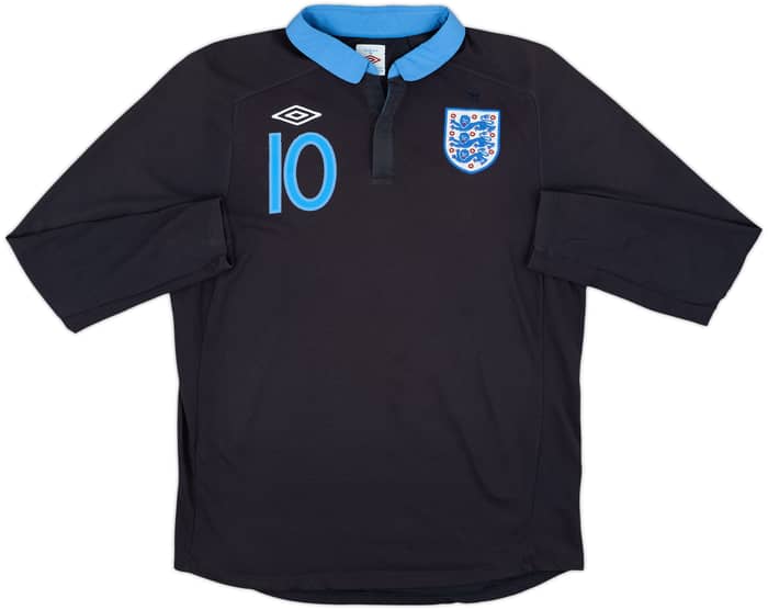2011-12 England Away L/S Shirt Rooney #10 - 8/10 - (L)