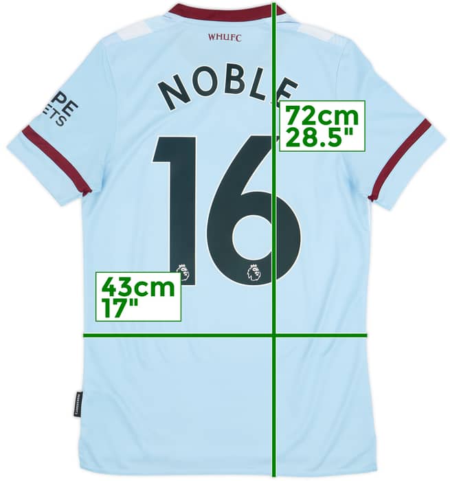 2021-22 West Ham Away Shirt Noble #16 - 7/10 - (S)