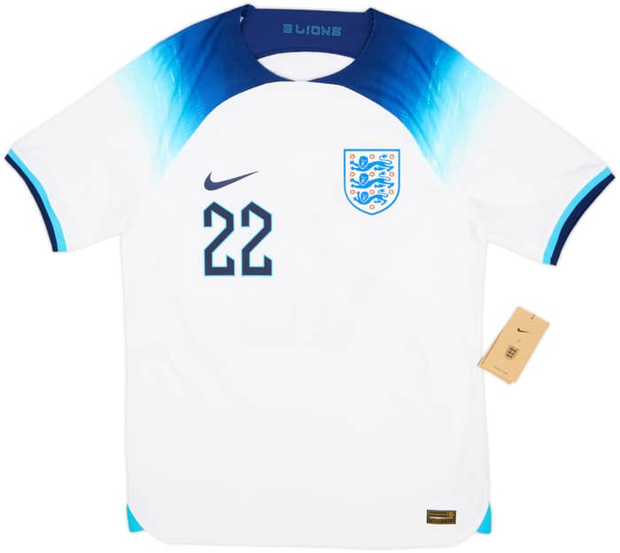 2022-23 England Authentic Home Shirt Bellingham #22 (M)