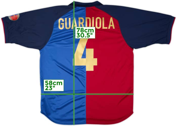 2004-05 Barcelona Nike Retro 1999-00 Shirt Guardiola #4 - 8/10 - (L)