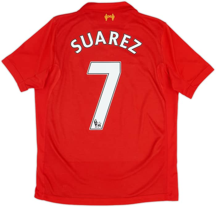 2012-13 Liverpool Home Shirt Suarez #7 - 8/10 - (XL.Boys)