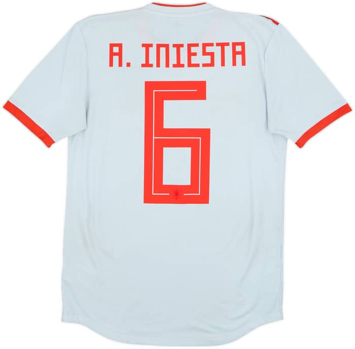 2018-19 Spain Authentic Away Shirt A.Iniesta #6 - 6/10 - (S)