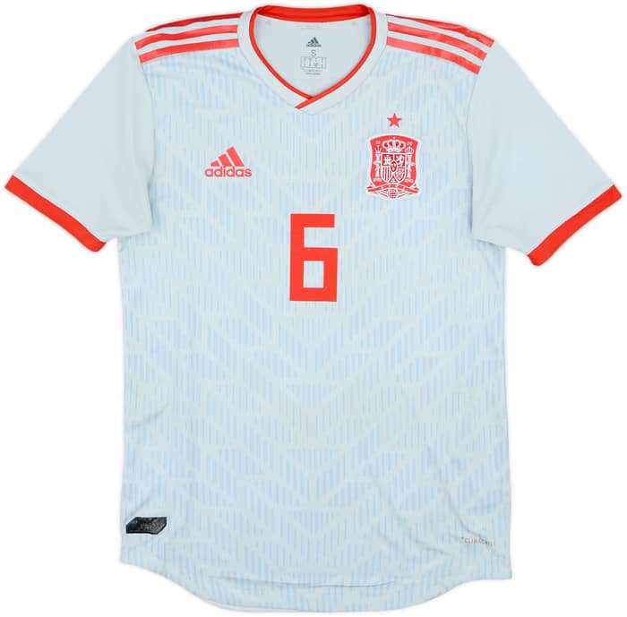 2018-19 Spain Authentic Away Shirt A.Iniesta #6 - 6/10 - (S)