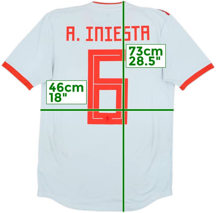 2018-19 Spain Authentic Away Shirt A.Iniesta #6 - 6/10 - (S)