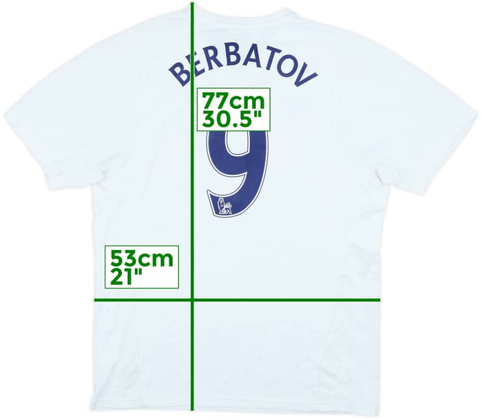 2007-08 Tottenham Home Shirt Berbatov #9 - 8/10 - (L)