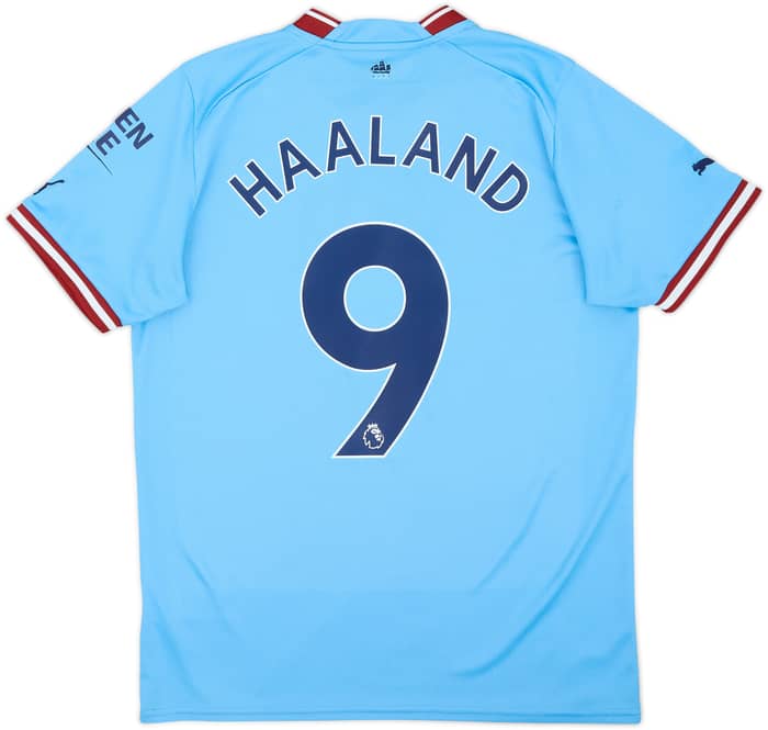 2022-23 Manchester City Home Shirt Haaland #9 - 8/10 - (M)