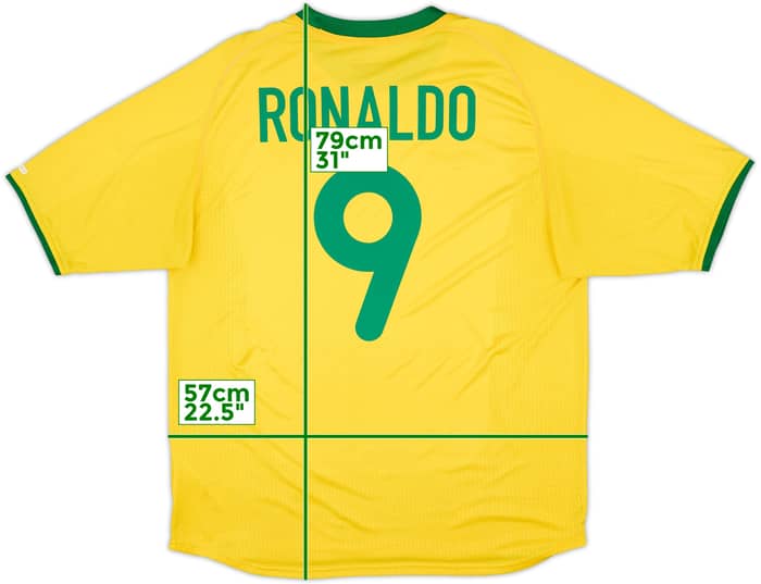 2000-02 Brazil Home Shirt Ronaldo #9 - 5/10 - (XL)