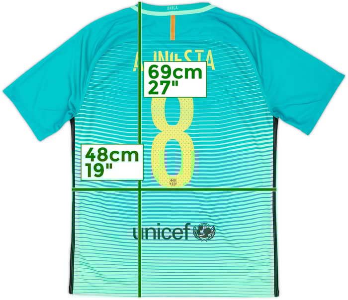 Camiseta de la tercera equipación del Barcelona 2016-17 A.Iniesta #8 - 5/10 - (M)