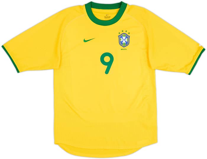 Camiseta de local de Brazil 2000-02 Ronaldo #9 - 8/10 - (XS)