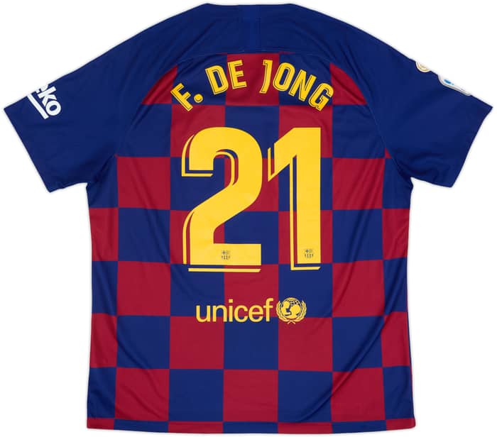2019-20 Barcelona Home Shirt F.De Jong #21 - 8/10 - (XL)