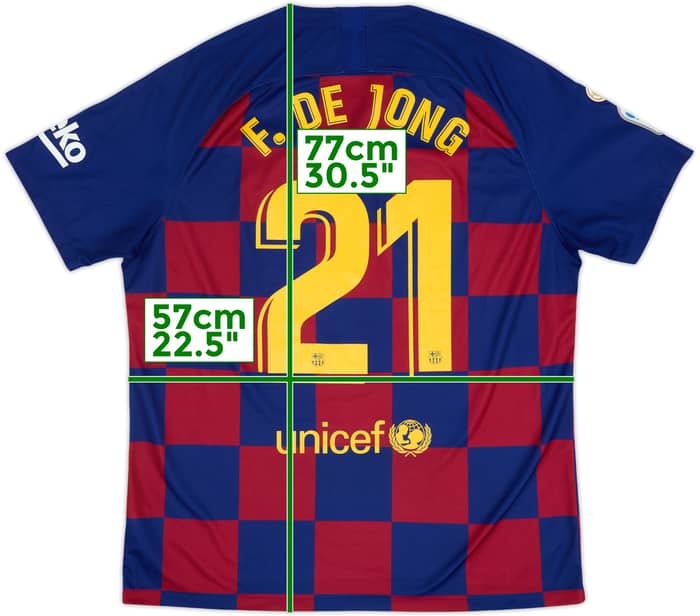 2019-20 Barcelona Home Shirt F.De Jong #21 - 8/10 - (XL)