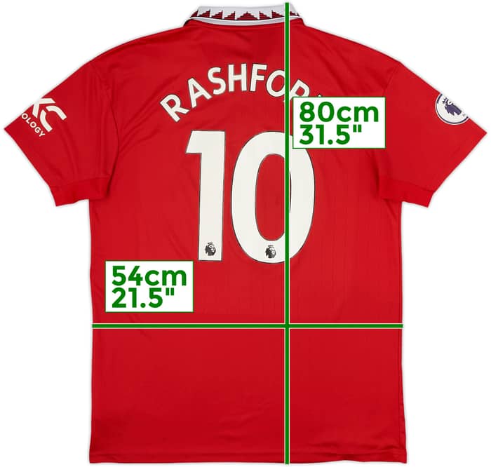 2022-23 Manchester United Home Shirt Rashford #10 - 6/10 - (L)