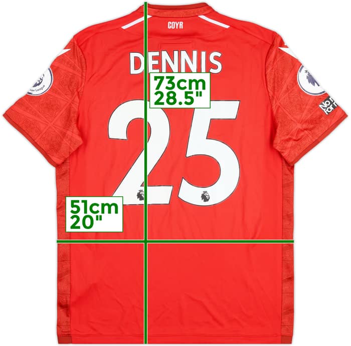 2022-23 Nottingham Forest Match Issue Home Shirt Dennis #25